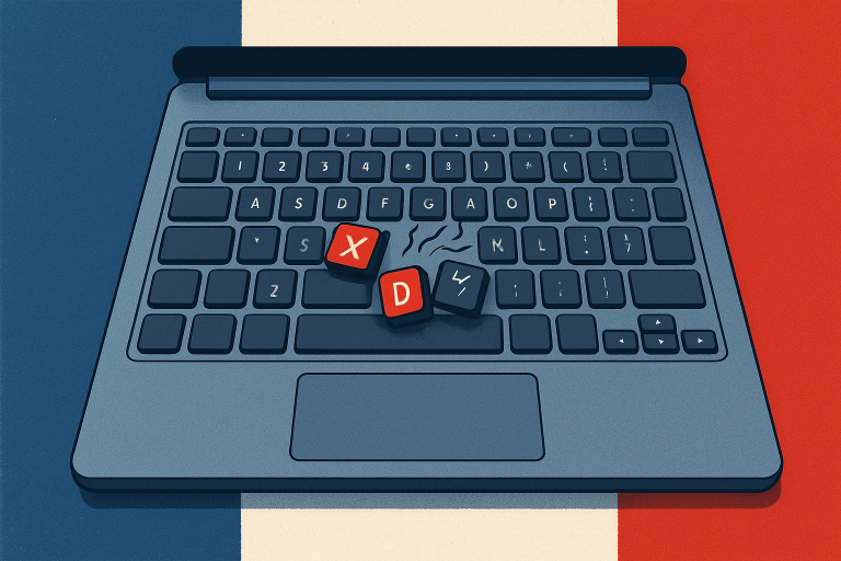 Un clavier défaillant d’ordinateur portable
