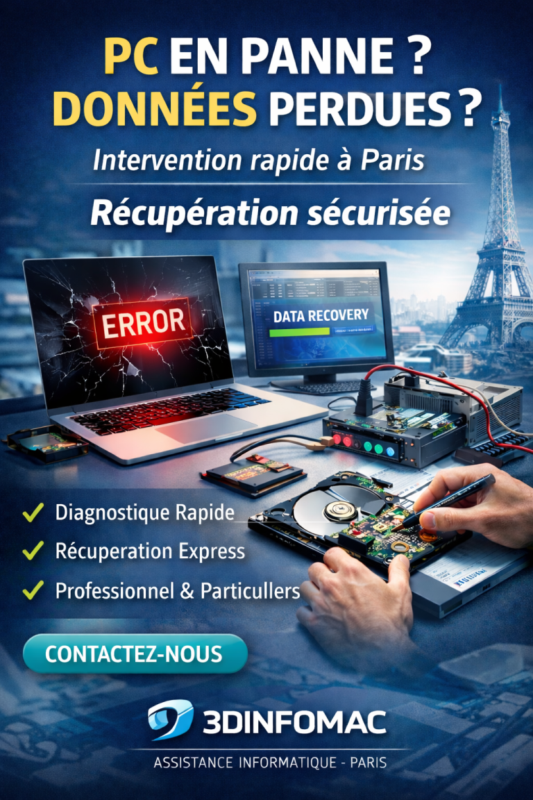 Ordinateur en panne  Données perdues 