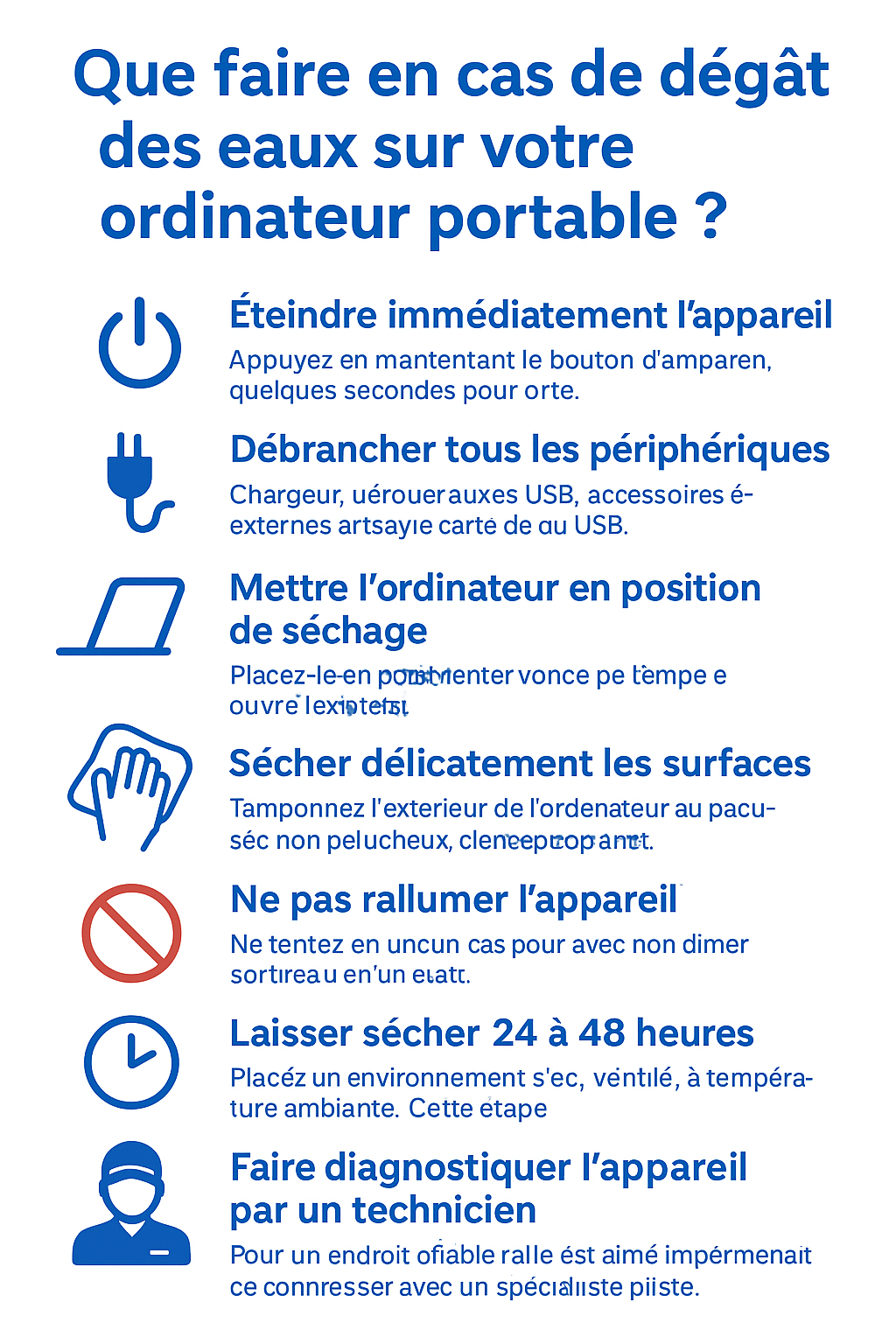 Que faire en cas de dégât des eaux sur votre ordinateur portable